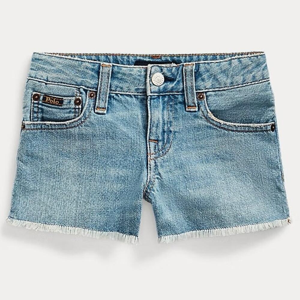Polo Ralph Lauren Denim Shorts sz 6 Frayed Hem Jean Shorts adjustable waist
